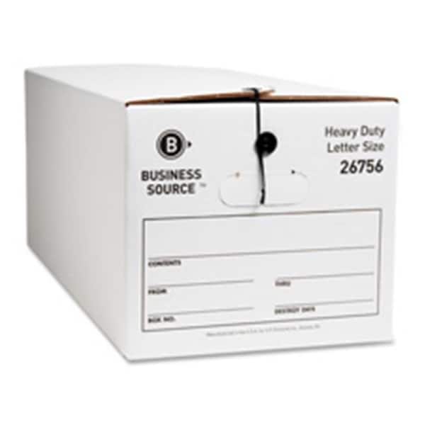 Business Source Business Source BSN26756 Storage Box- Medium-duty- Letter- 12-CT- White-Black BSN26756 - main